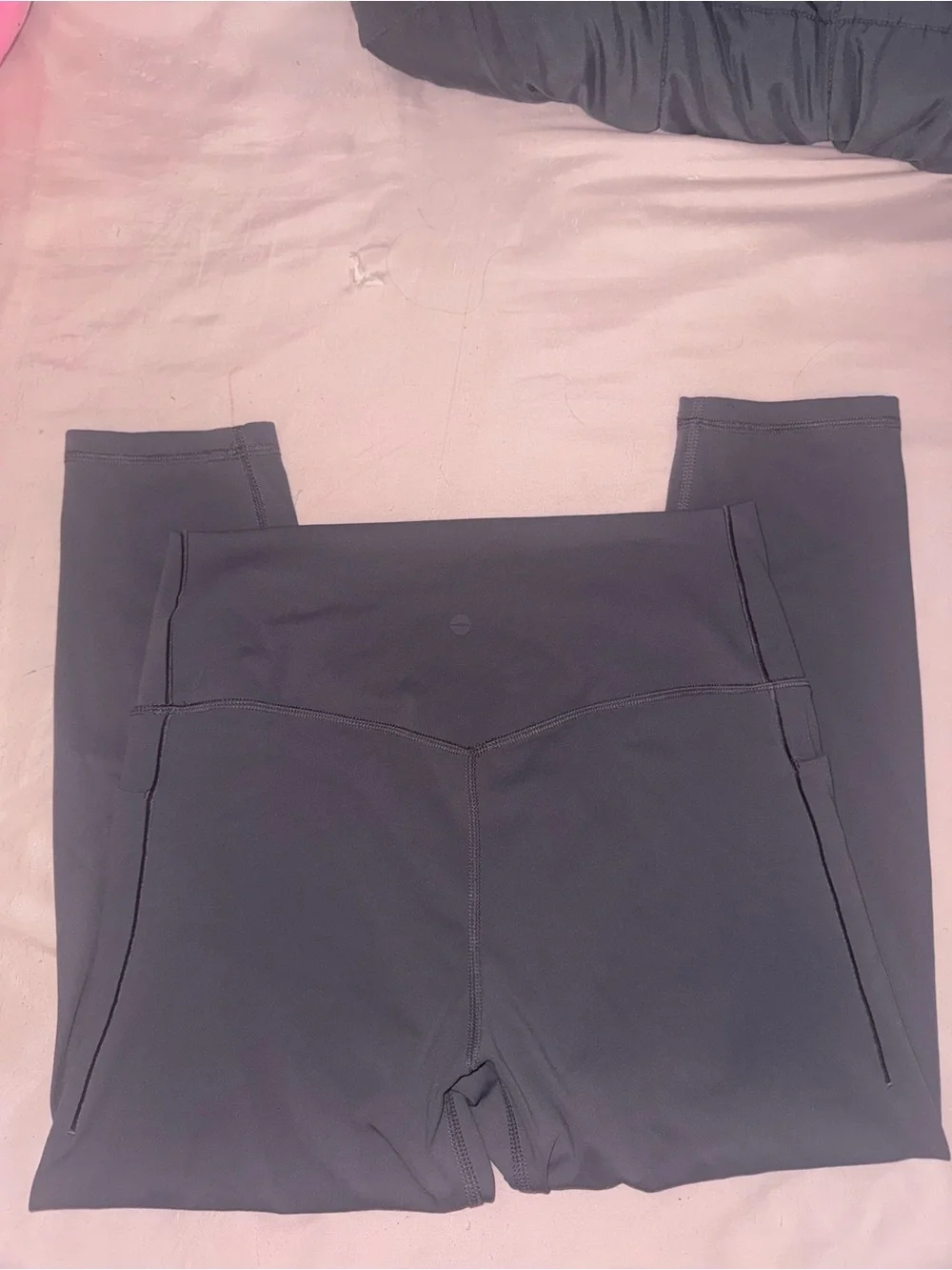 Avia Charcoal High-Waist Athletic Leggings with Side Pockets